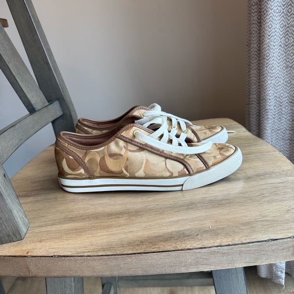 Coach Shoes - Coach Tan and White Sneakers